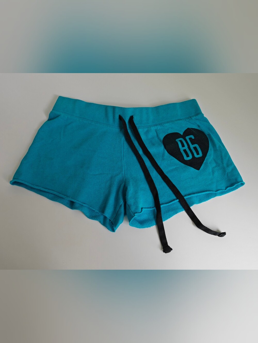 Victoria's Secret vibrant aqua blue sweatshorts by PINK Logo Vtg Y2K Size S
